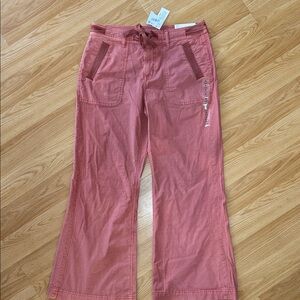 NWT AE Mauve Pink Utility Pants Drawstring Wide Leg Short Size 8 Baggy